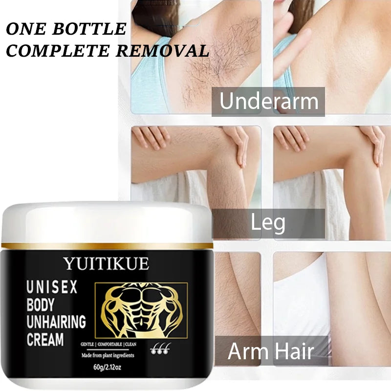 YUITIKUE Unisex Hair Removal Cream – Plant-Based 60g