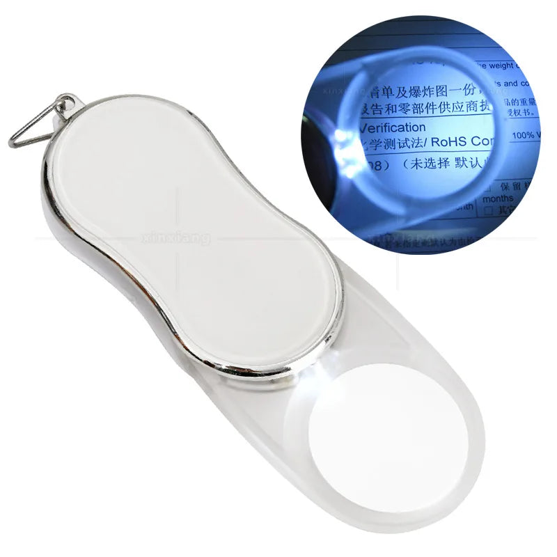 Folding 3.5X Magnifying Glass with LED Light – Portable Loupe