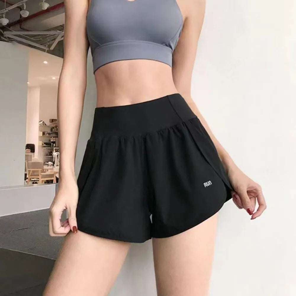 Women's 2-in-1 Yoga Shorts | Anti-Glare, Quick-Dry, Pockets