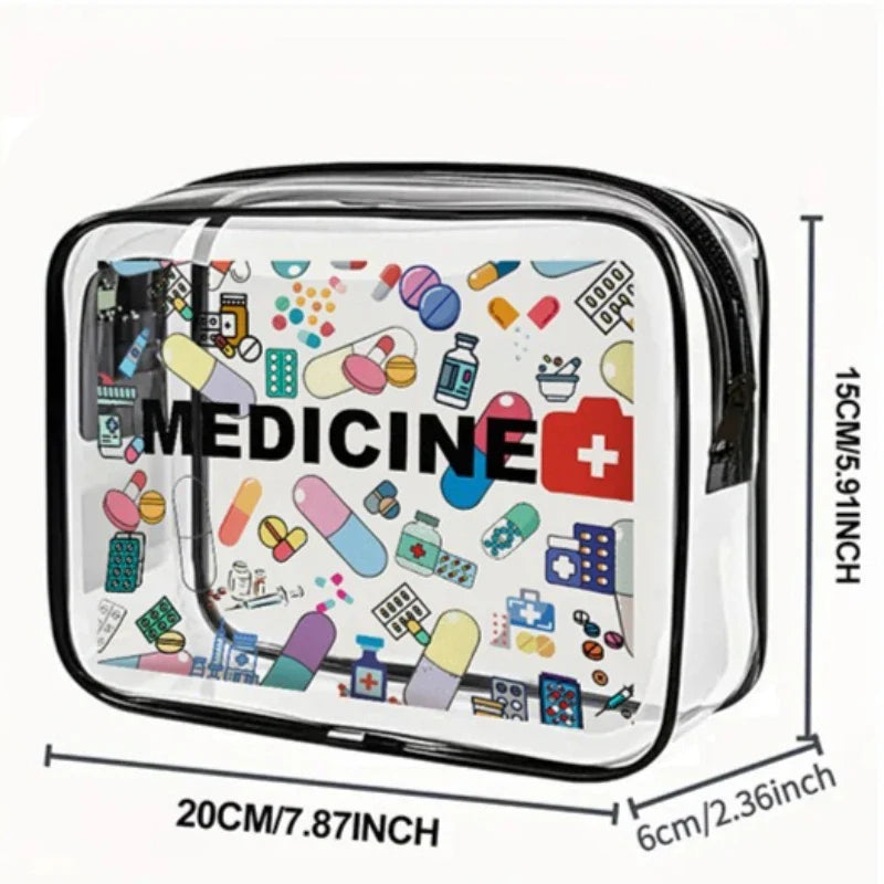 Waterproof Transparent PVC Zipper Makeup Bag Portable Travel Toiletry