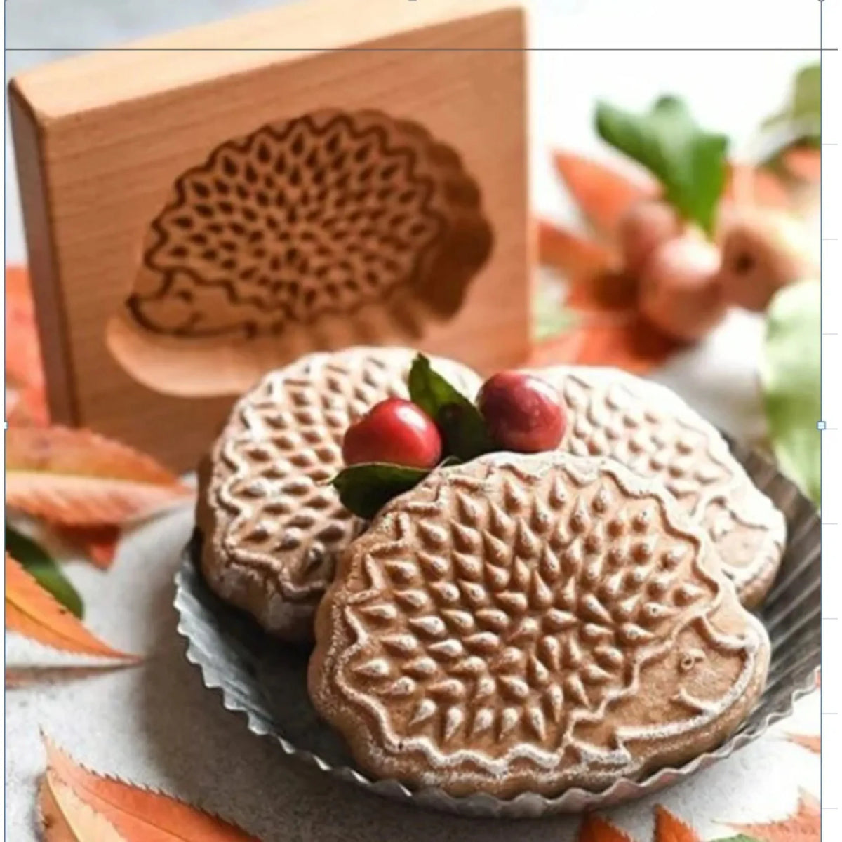 DIY Wooden Shortbread Mold Raspberry Heart Carved Gingerbread Cookie