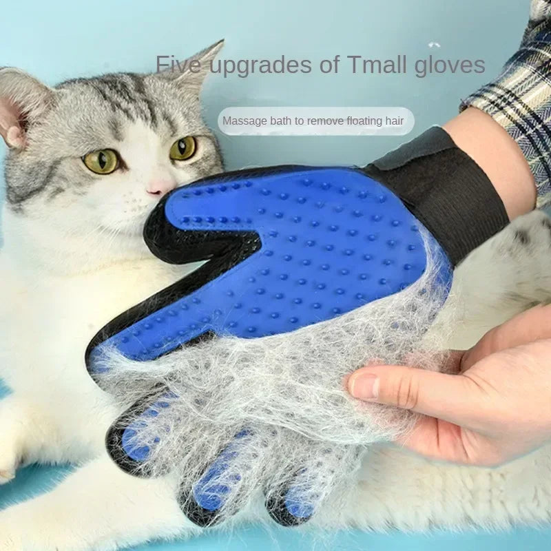 Silicone Pet Grooming Glove – Cat & Dog Hair Removal Brush