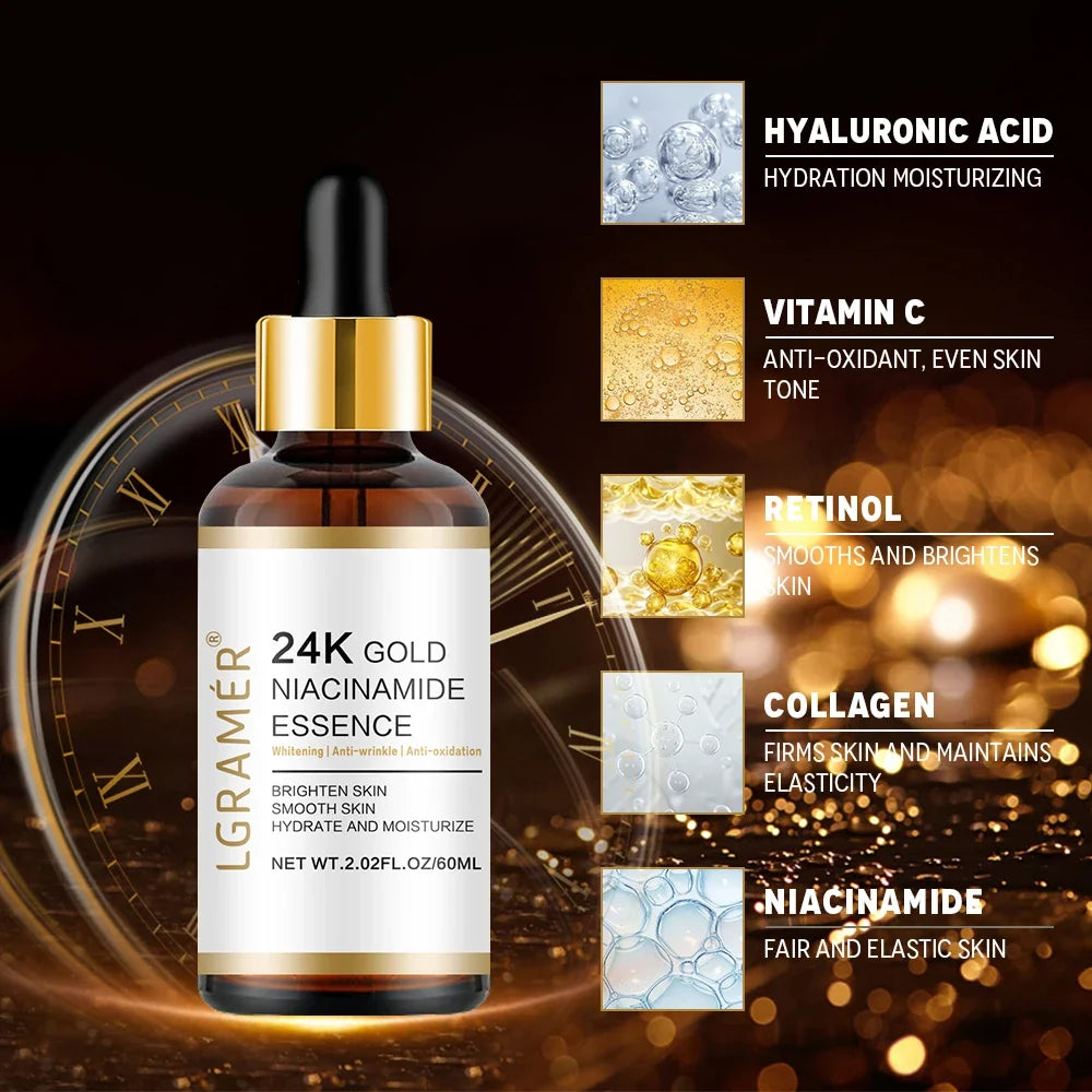 24K Gold Face Serum – Nicotinamide & Hyaluronic Acid Anti-Aging