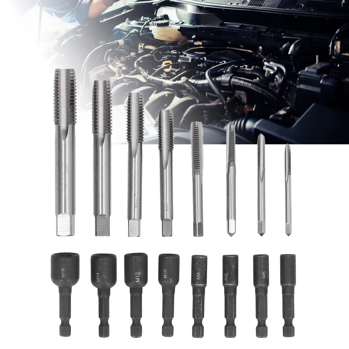 Tap Socket Machine Lengthened Tapping Chuck 1 Hex Shank Steel Hand