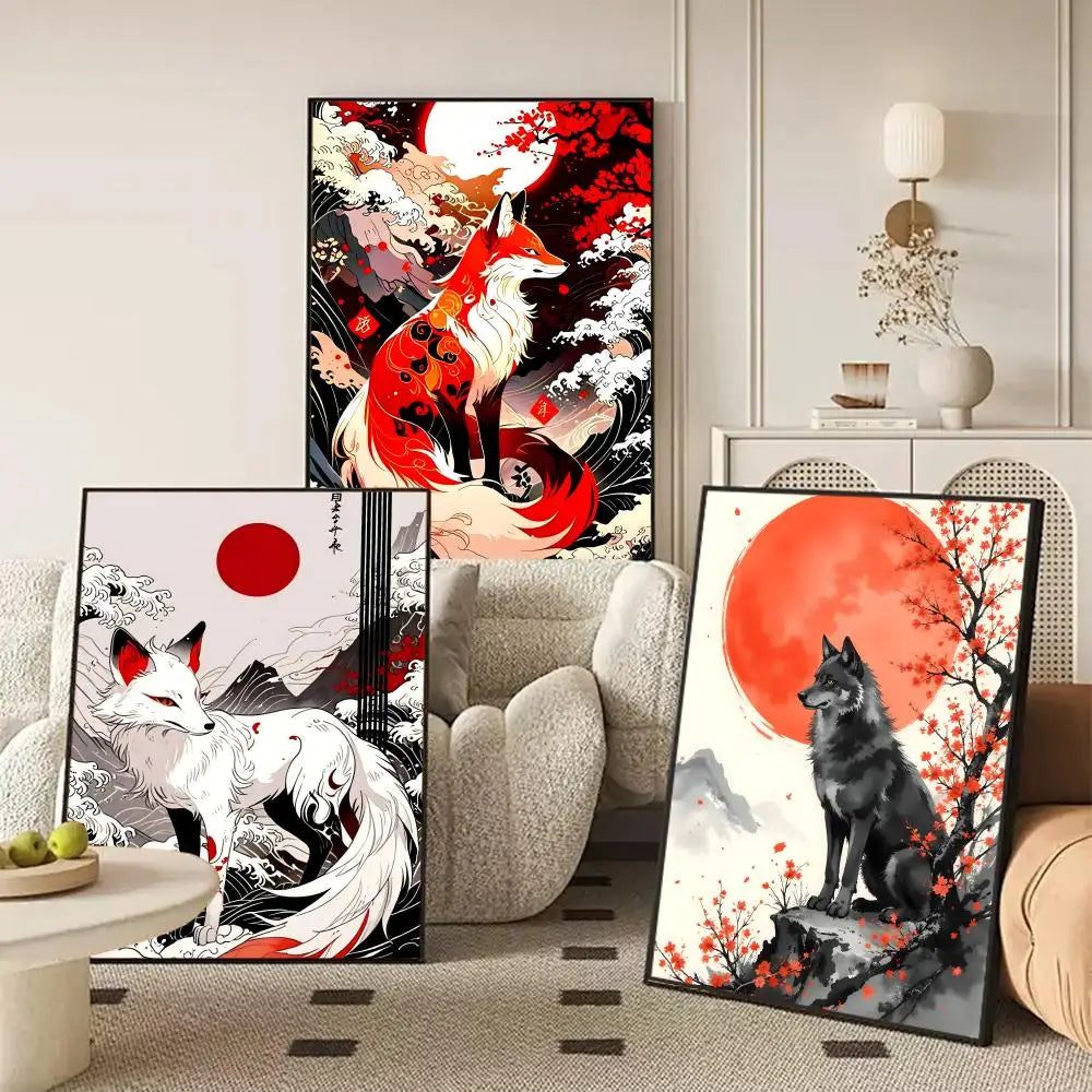 Ink & Wash Animal Wall Sticker Poster – HD Art Mural Decal