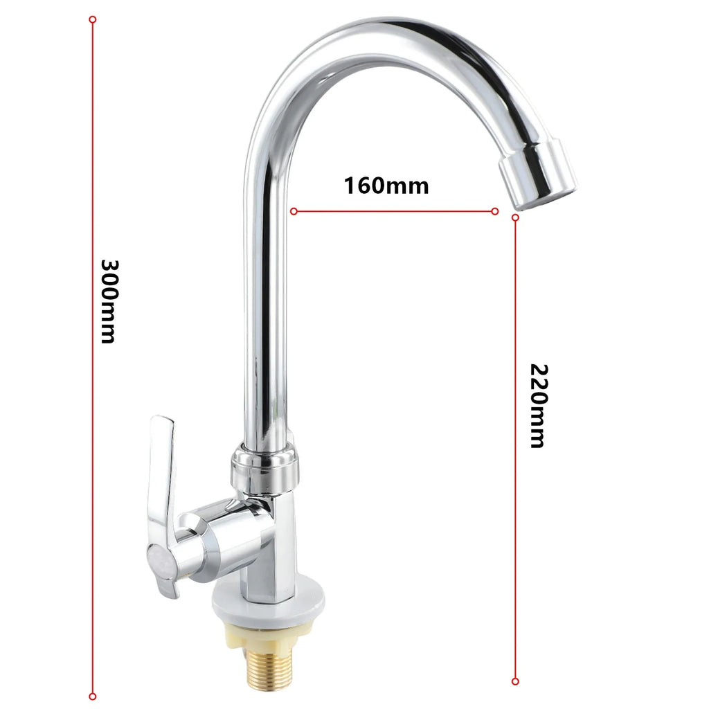 Zinc Alloy Single Handle Cold Water Kitchen & Bathroom Faucet