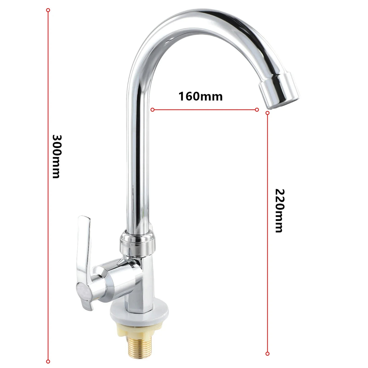 Zinc Alloy Single Handle Cold Water Kitchen & Bathroom Faucet