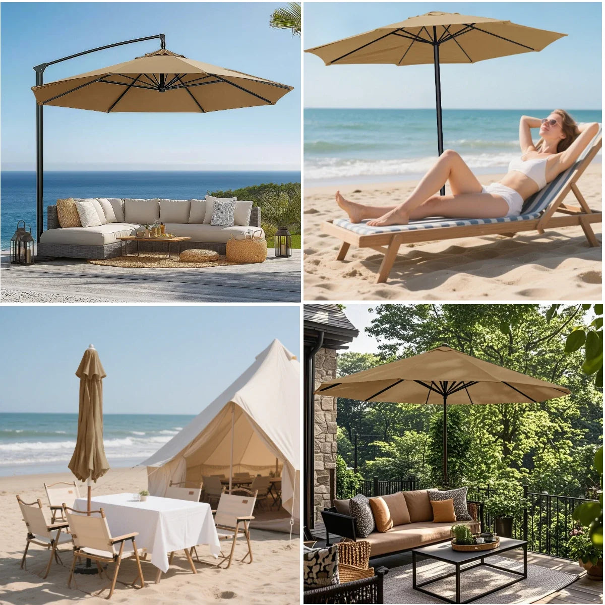 Patio Umbrella Replacement Canopy | 6/8 Rib Anti-UV Sunshade