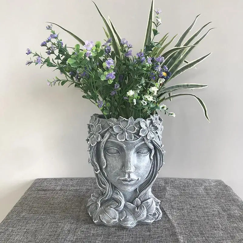 Goddess Statue Flower Pot – Resin Succulent Planter & Vase