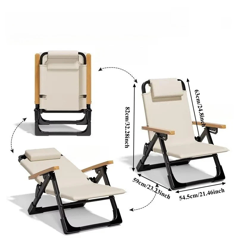 Foldable High-Back Recliner Chair – Portable Adjustable Lounge