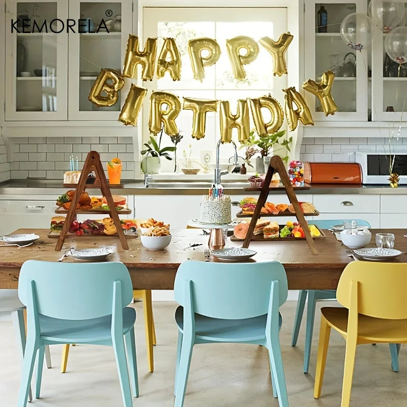 3-Tier Wooden Serving Tray – Rectangle Cupcake & Party Stand