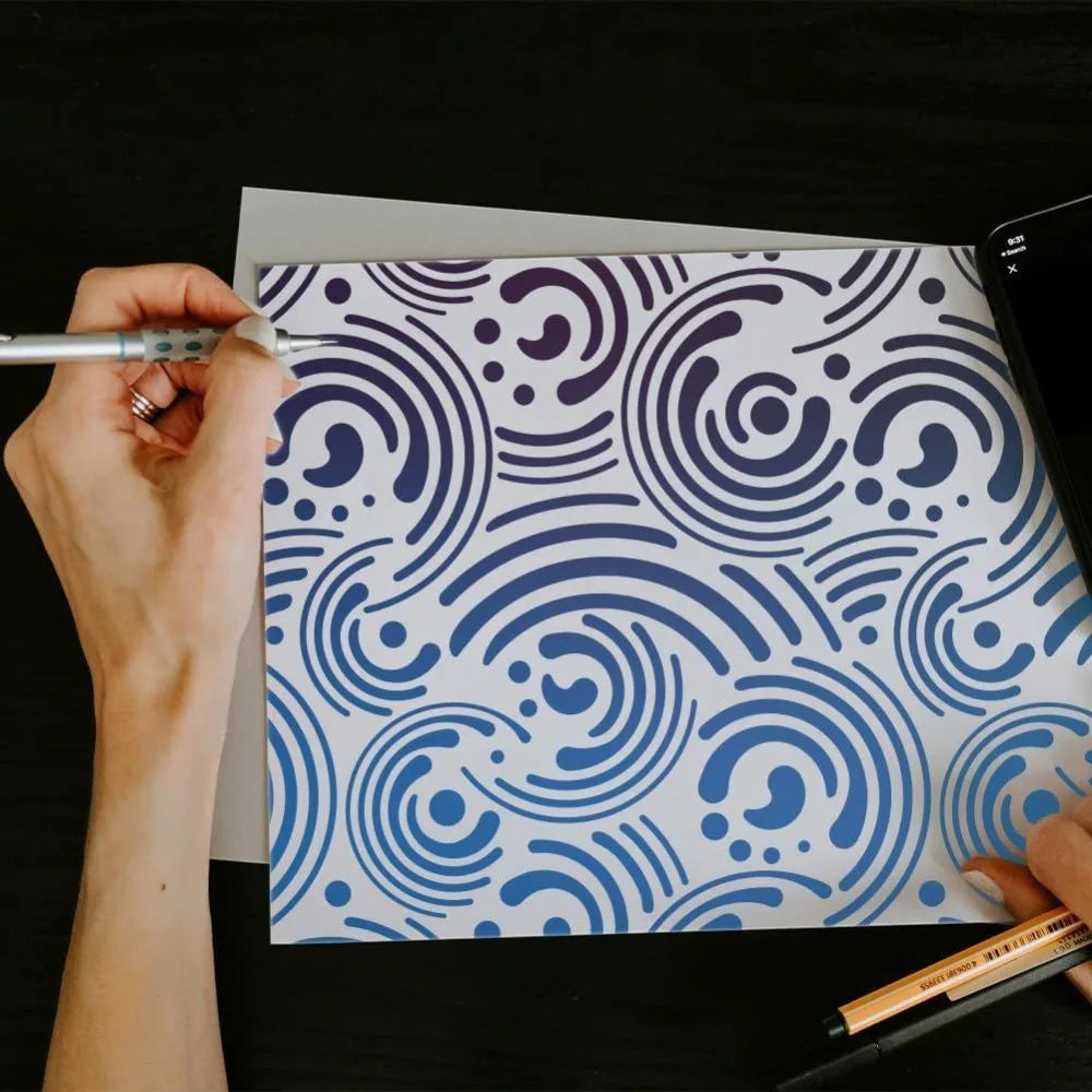 2-Pack Cosmic Swirl Spiral Stencils 11.8" – Reusable Wall