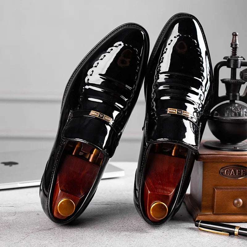 YBQJOO Men's Slip-On Oxford Dress Shoes | Business & Wedding