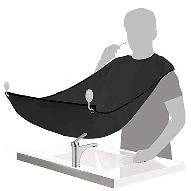 Waterproof Beard Apron Hair Catcher Shaving Bib & Trimmer Holder