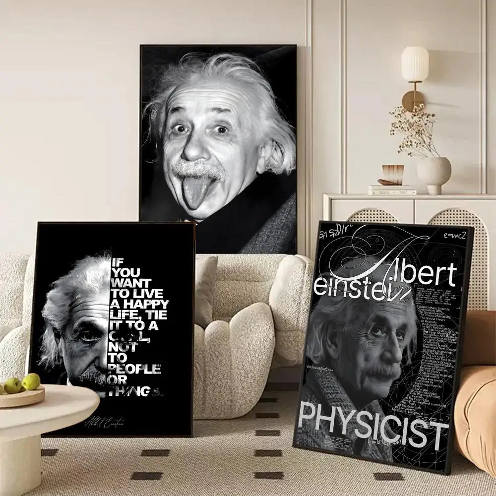 Einstein Funny Quote Canvas Wall Art – Unframed Poster