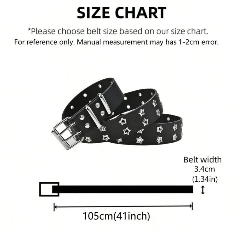 Women's Hollow Out Star Punk Fashion Belt – PU Casual Style