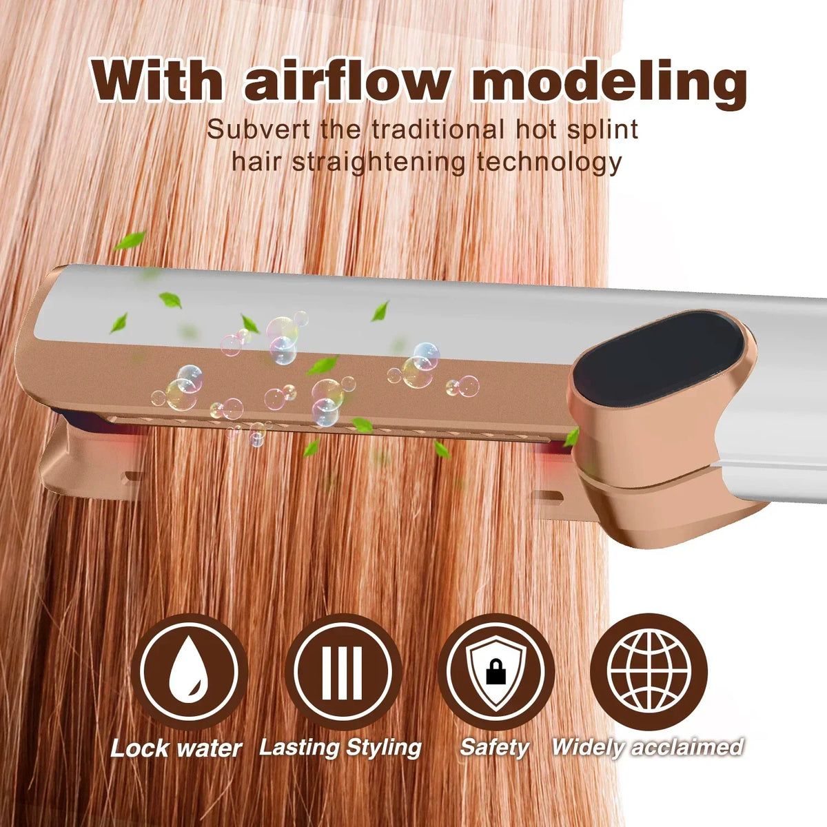 2-in-1 LCD Hair Straightener & Air Dryer | Wet & Dry