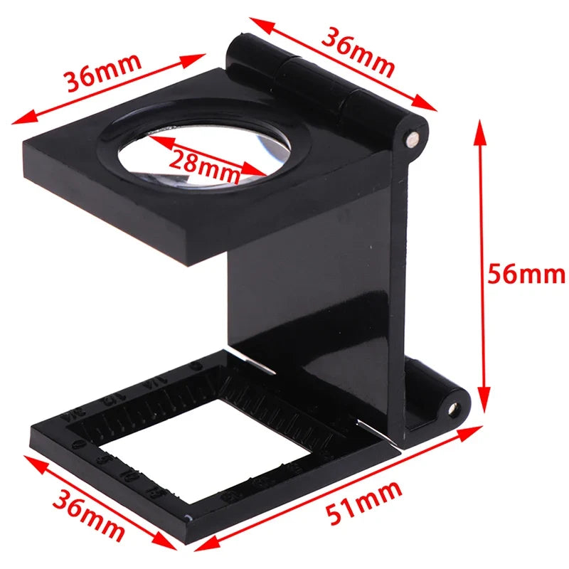 10X Folding Magnifier Loupe with Scale – 28mm Lens Tool