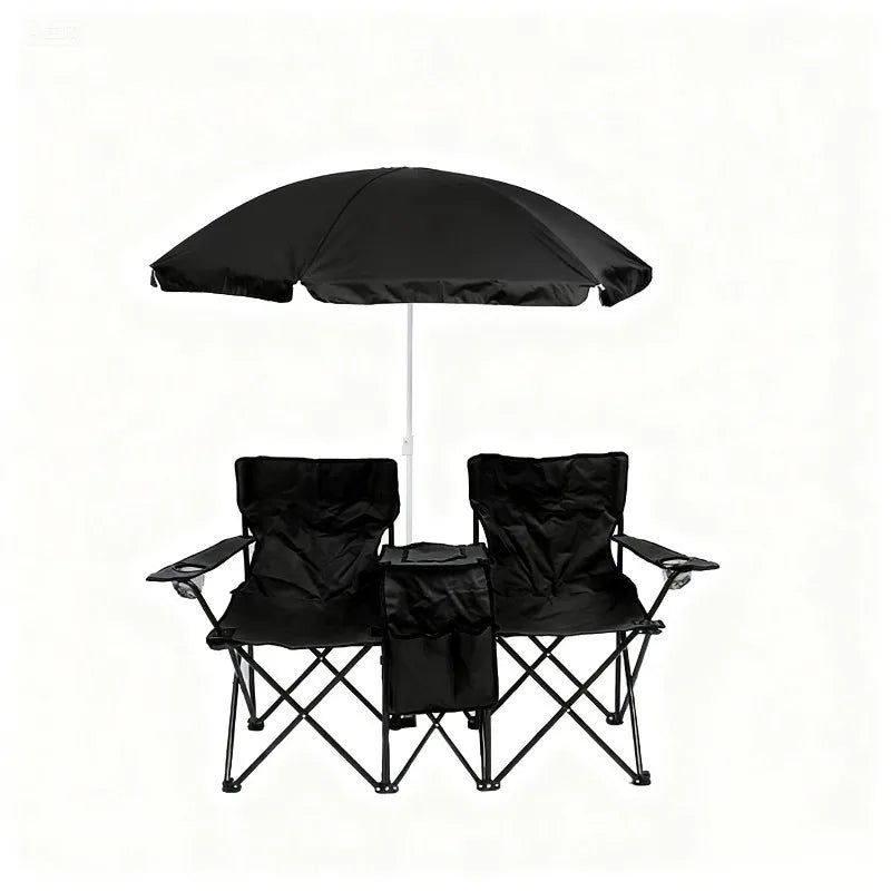 Folding Double Beach Chair with Umbrella – Portable Lounge