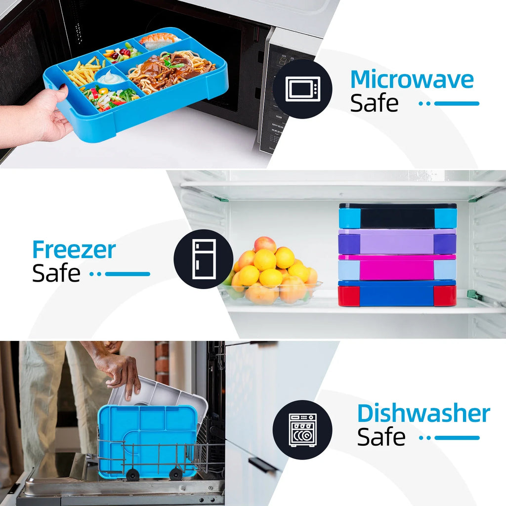 Kids Leakproof Divided Bento Lunch Box – Microwave Safe
