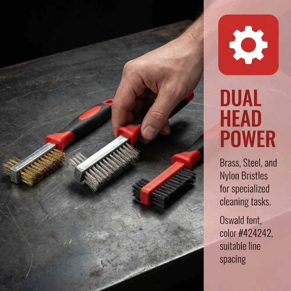 Double Head Wire Brush Rust Removal Mini Brass Multi-purpose Gap