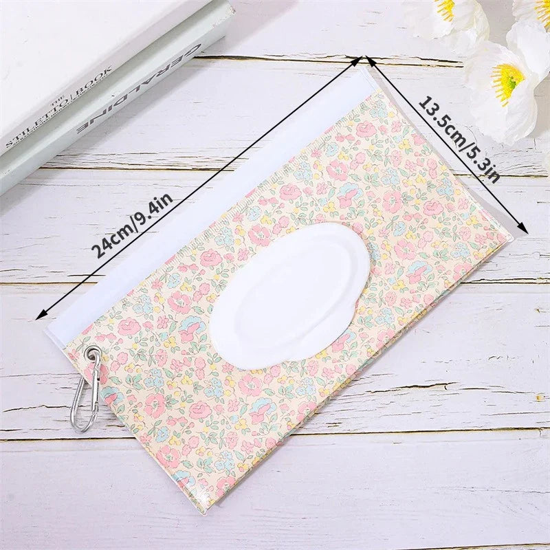 5-Pack Portable Baby Wet Wipe Pouch Reusable Refillable Case