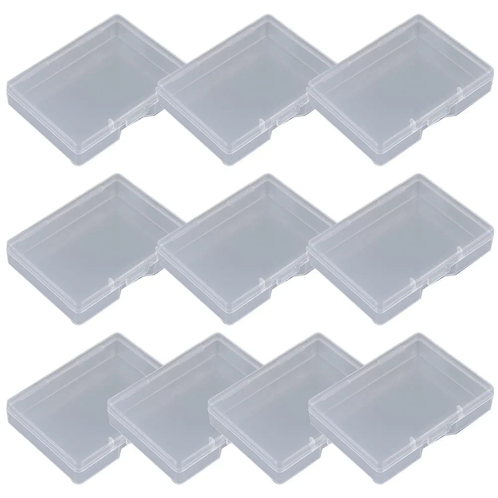 10-Pack Clear PP Plastic Rectangular Flat Storage Boxes