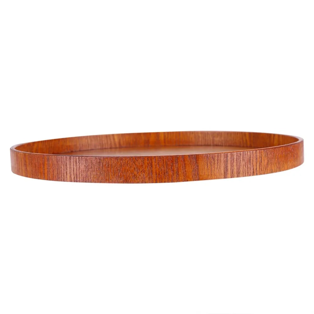 Round Rustic Wooden Serving Tray | Natural Wood Home Décor