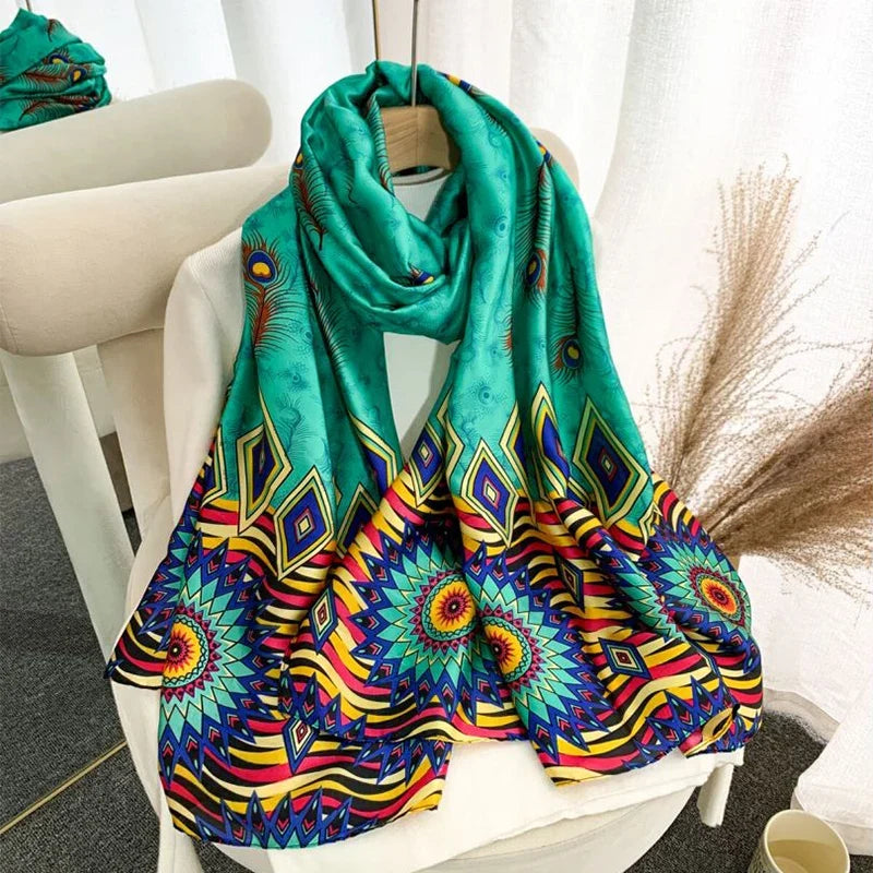 Spring Scarf Women's Luxury Design Silk Smooth Soft Muslim Headband