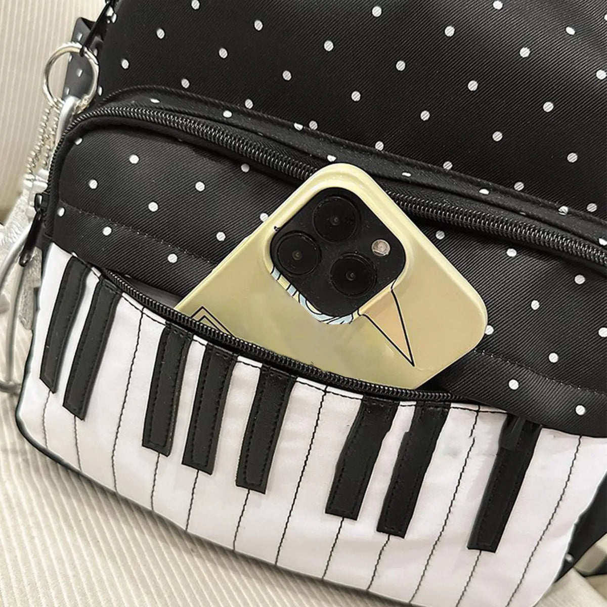 Piano Print Travel Backpack – Lightweight Laptop Bookbag