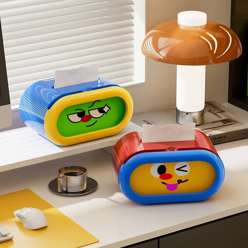 Creative Tissue Box Cover Interchangeable Expression Pattern Storage