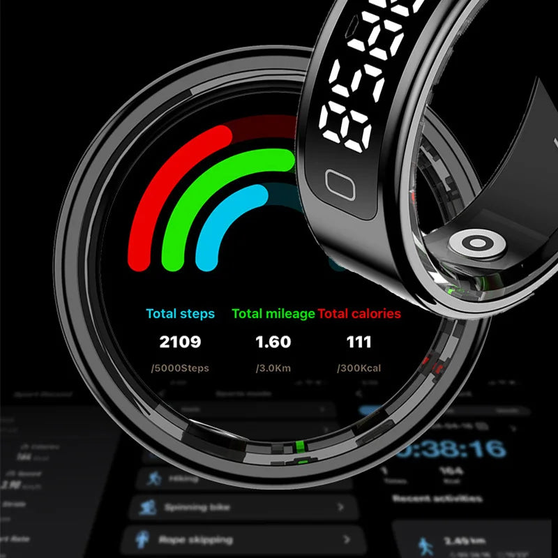 2026 R11C Smart Ring LED Display Screen Men Women Health Heart Rate
