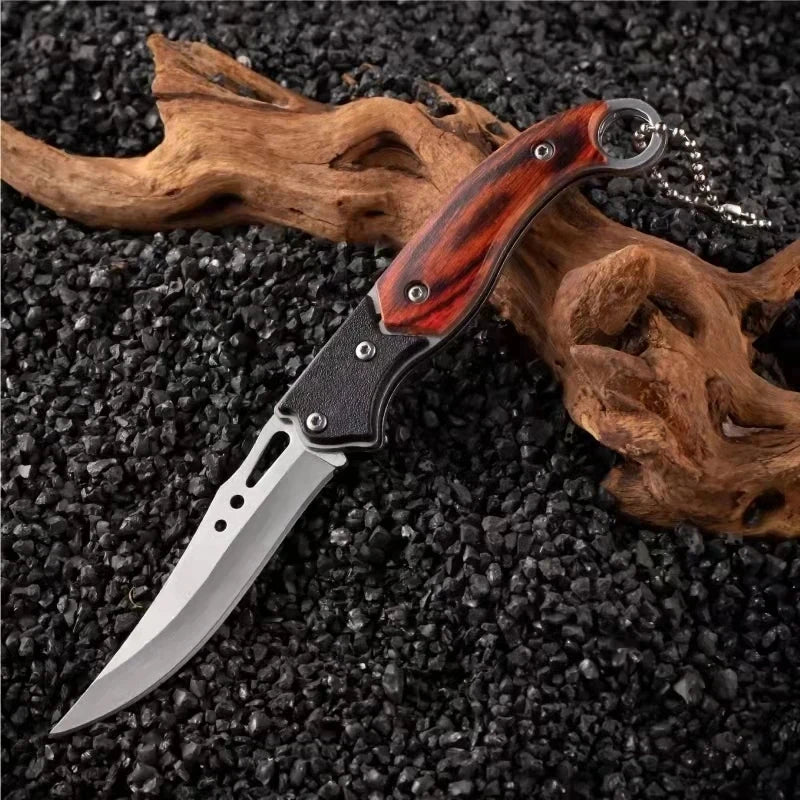 Multifunctional Utility Knife – Stainless Steel Blade & Wood Handle