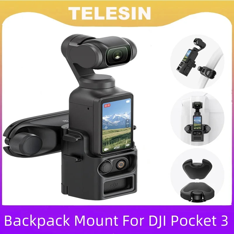 TELESIN Quick Release Backpack Mount DJI Pocket 3 Camera Accessories