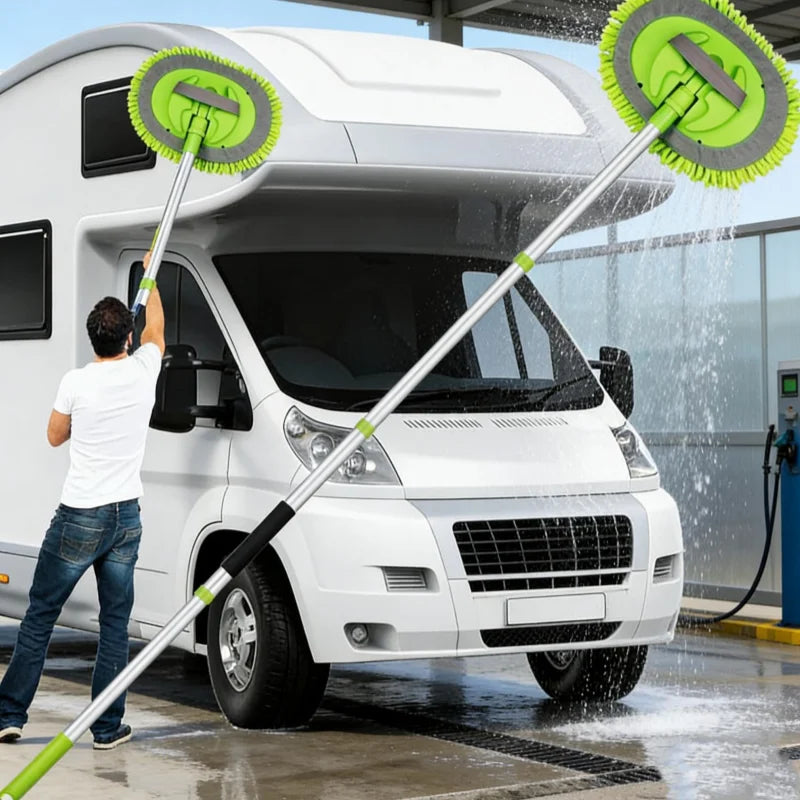 Green Chenille Car Wash Mop – Extra-Long 4-Section Detachable