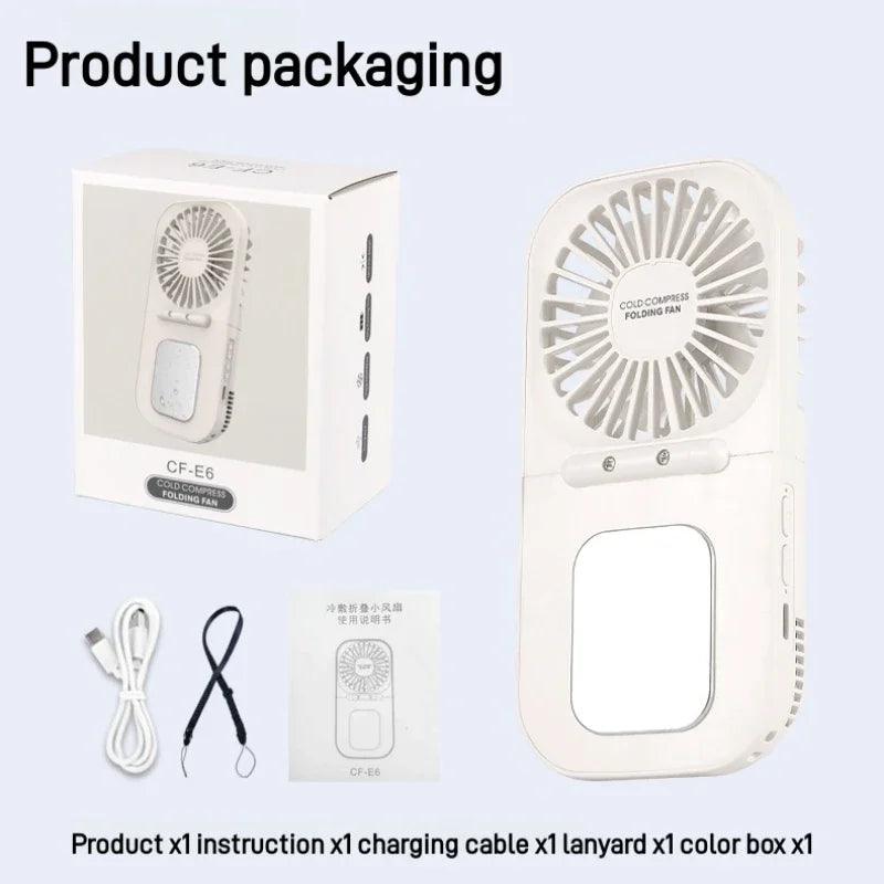 URGGU Portable Handheld Fan USB Rechargeable 2000mAh Folding