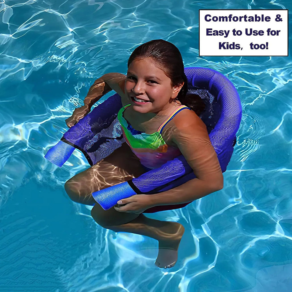 Inflatable Pool Float Chair Lounger | Mesh Hammock Seat