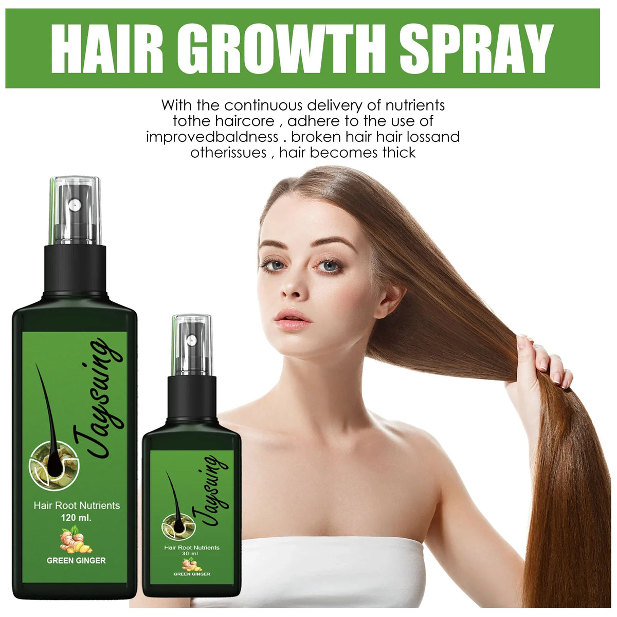Ginger Hair Growth Spray – Anti-Baldness Scalp Treatment Serum