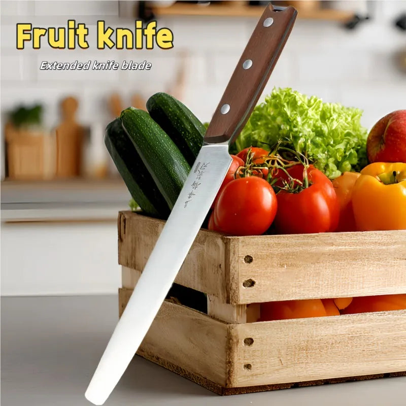 Ebony Handle Fruit Knife – 7" Carbon Steel Kitchen Paring Knife