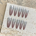 Champagne Gold Mirror Press-On Nails | Almond Reusable Set