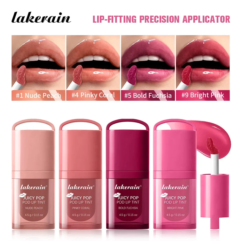 Lakerain Juicy Pop Pod Lip Tint Gloss – High Shine, 9 Shades