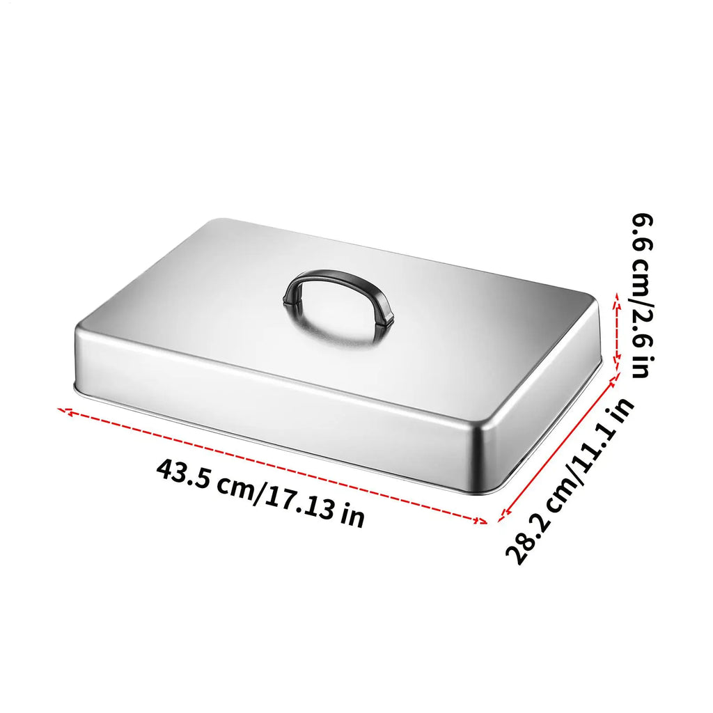 Rectangular Stainless Steel Basting Cover | BBQ Grill Lid