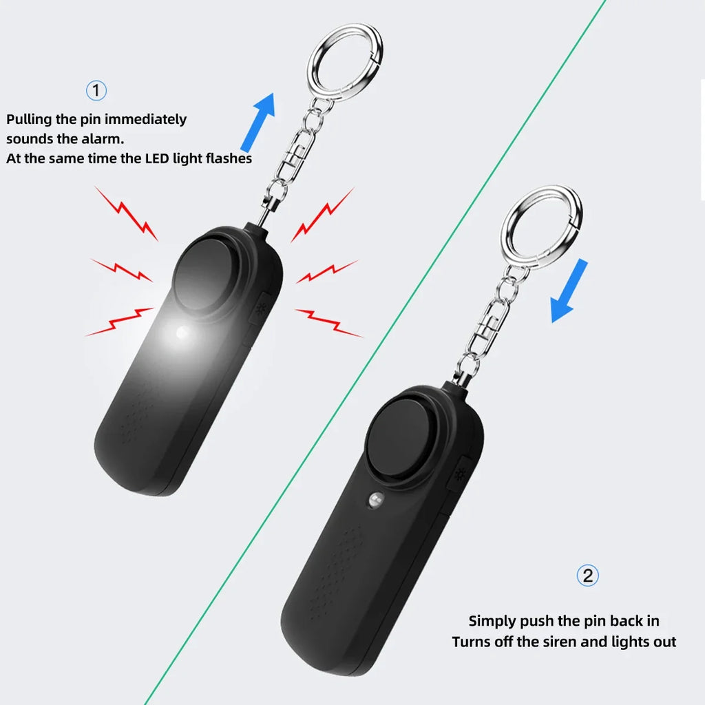 130dB Personal Safety Alarm Keychain with Strobe Light