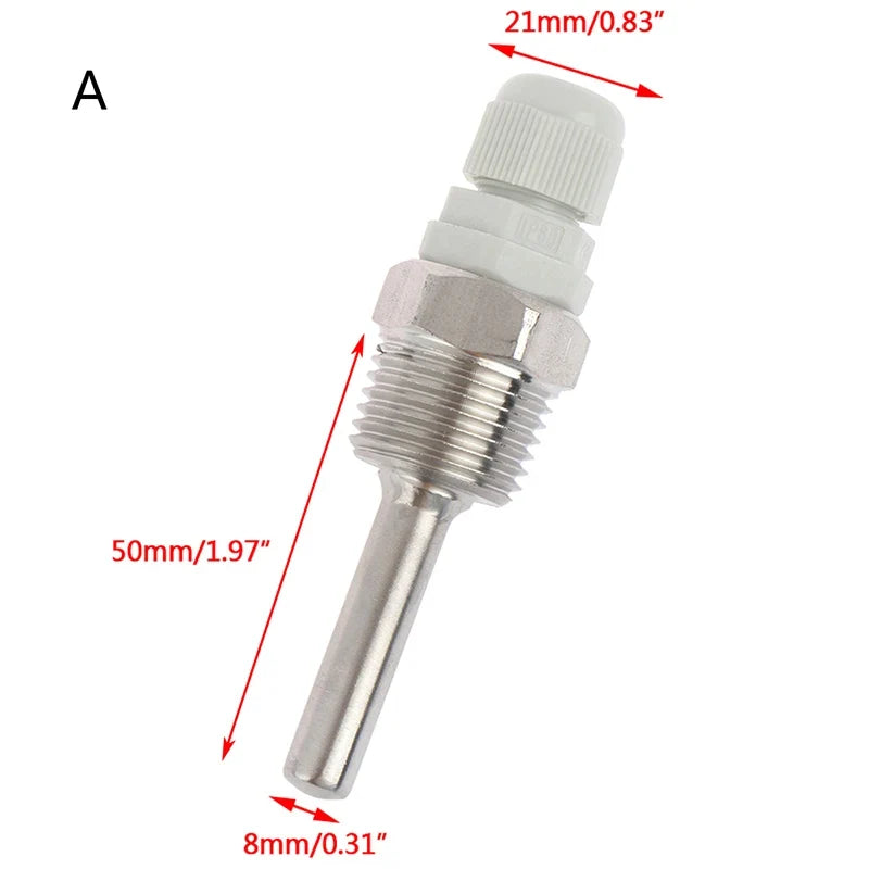 Stainless Steel Thermowell 1/2" NPT | 50–200mm Temperature Sensor