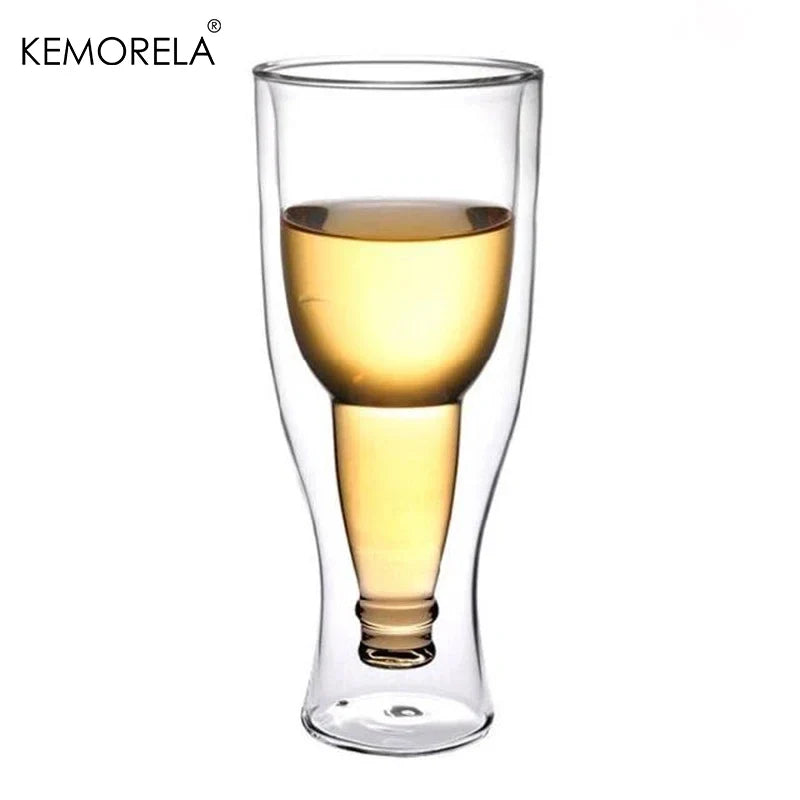 KEMORELA Wine Bottle Shaped Glass – Novelty Drinkware Cup