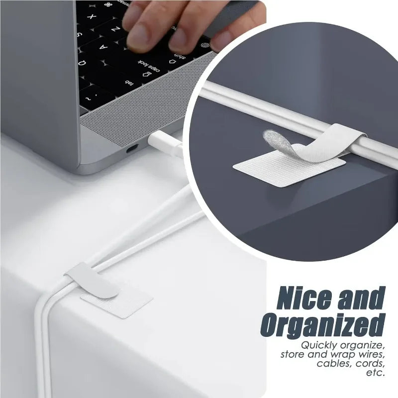 Reusable Velcro Cable Ties & Self-Adhesive Cord Organizer