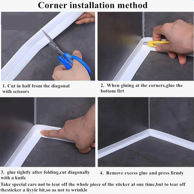 Waterproof PVC Caulk Seal Strip for Kitchen & Bathroom