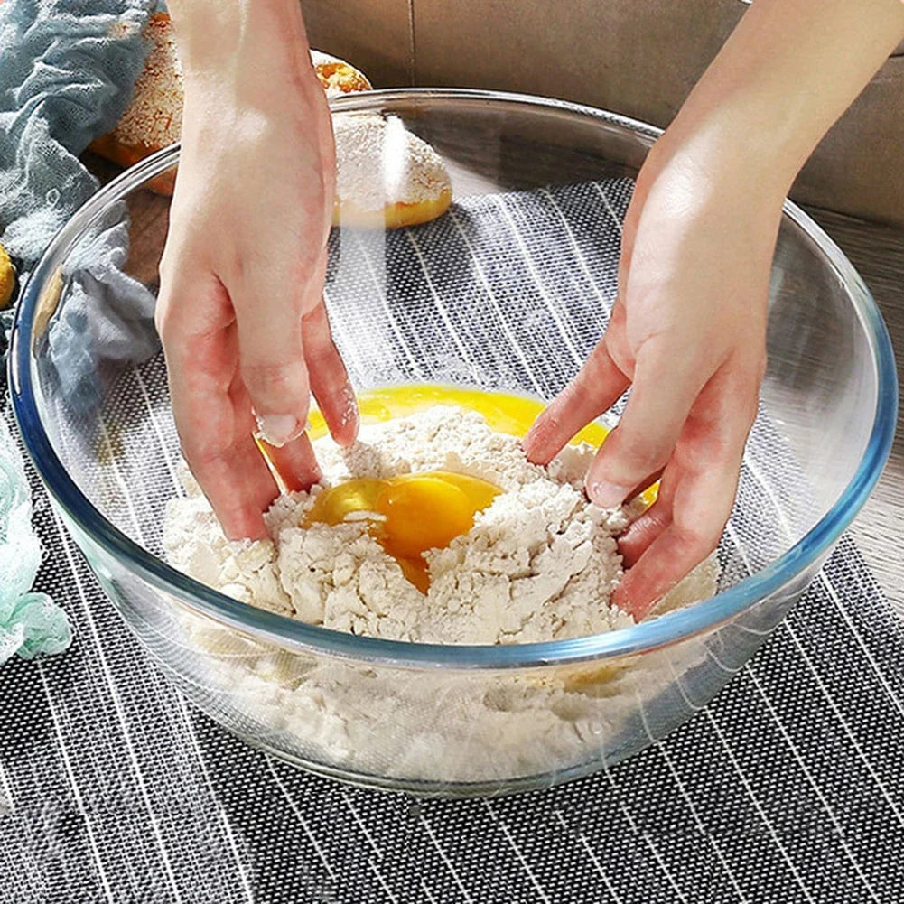 Clear Thickened Glass Mixing Bowl – Microwave & Dishwasher Safe
