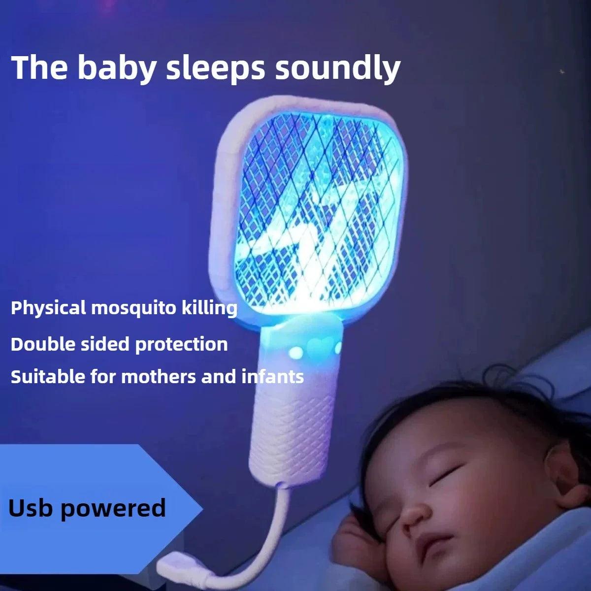 Rechargeable Electric Bug Zapper Swatter with UV Light
