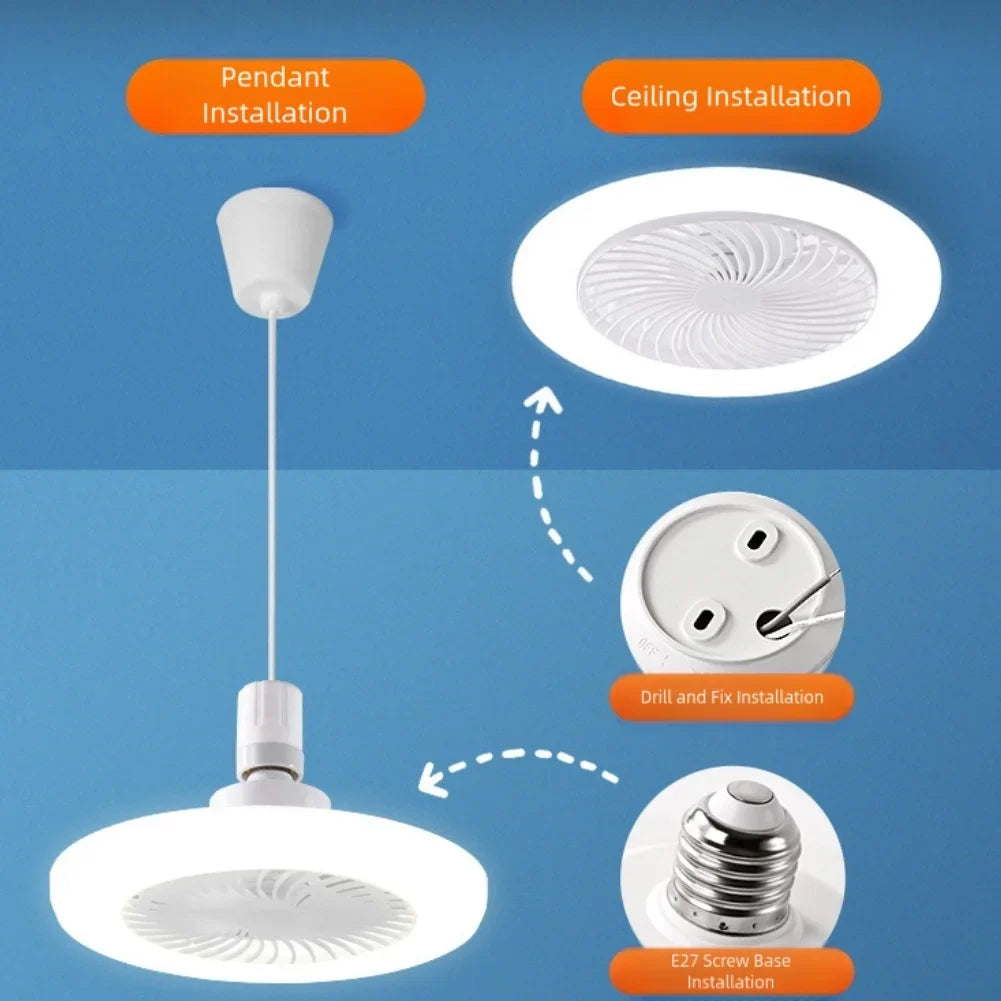 E27 Household Energy-saving Fan Bulb Living Room Remote Control Screw